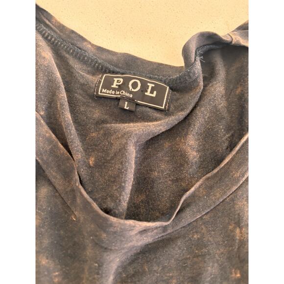 PoL BEDAZZLED ROSE T Shirt Tunic Gray large - Picture 3 of 9